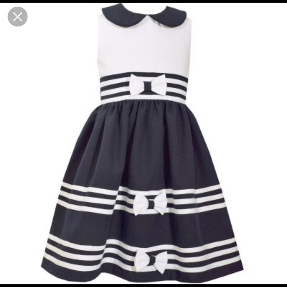 Girls blue and white dress